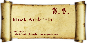 Wiszt Valéria névjegykártya